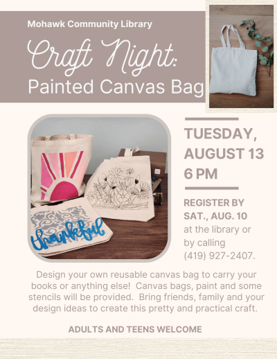 Craft Night Canvas Bags