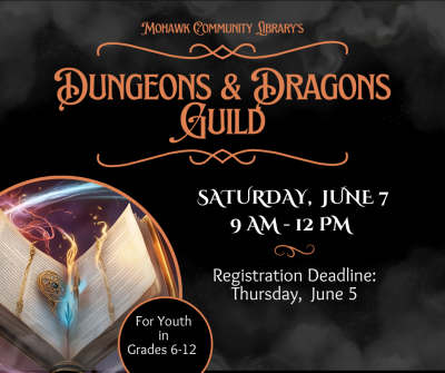 Black graphic describing Dungeons and Dragons Program
