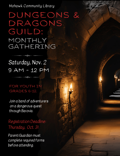 Dungeons and Dragons: Monthly Gathering Flyer